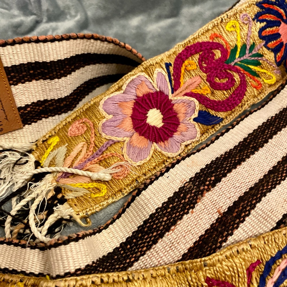 Embroidered Wrap Tie Belt